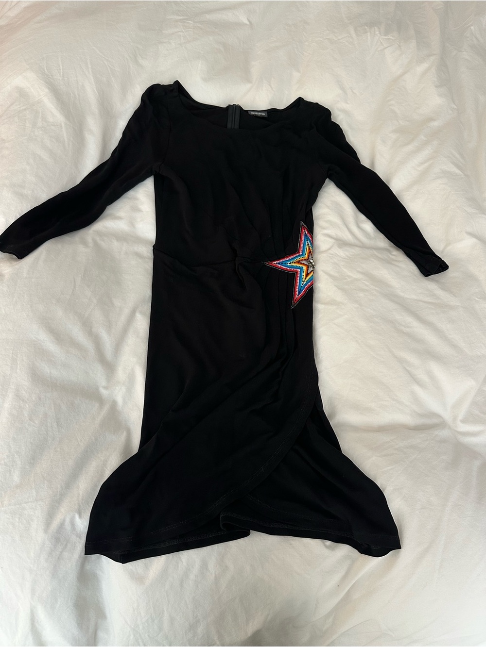 Cavalli black dress star embellishment